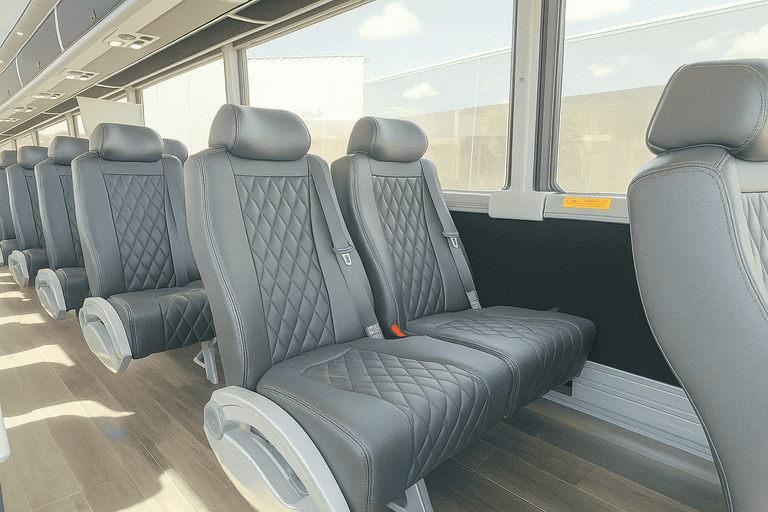 interior of Coach Bus Cincinnati charter bus